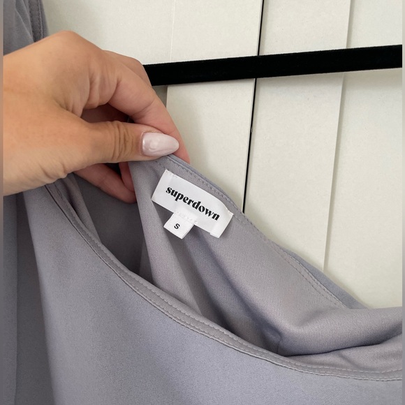 Superdown One Shoulder blueish/gray dress - Picture 3 of 3